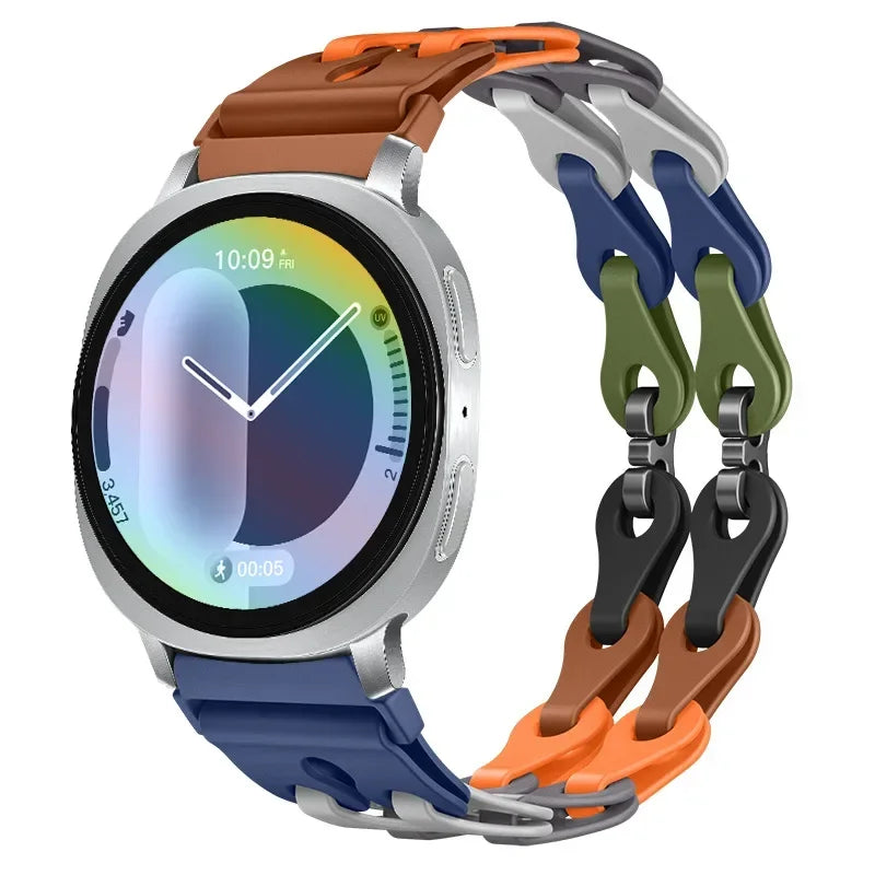 Samsung Galaxy Watch8, 9 & Ultra Silicone Chain Link Band