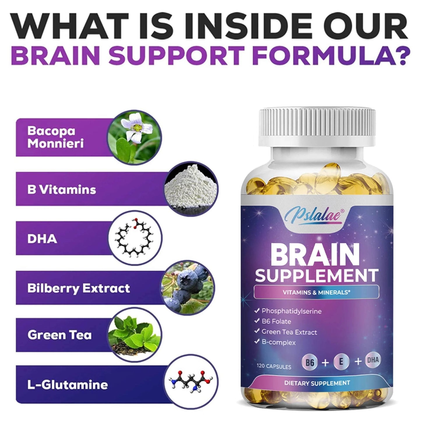 Brain Supplement - Memory, Focus, Clarity, Energy Brain Supplement - 120 Capsules