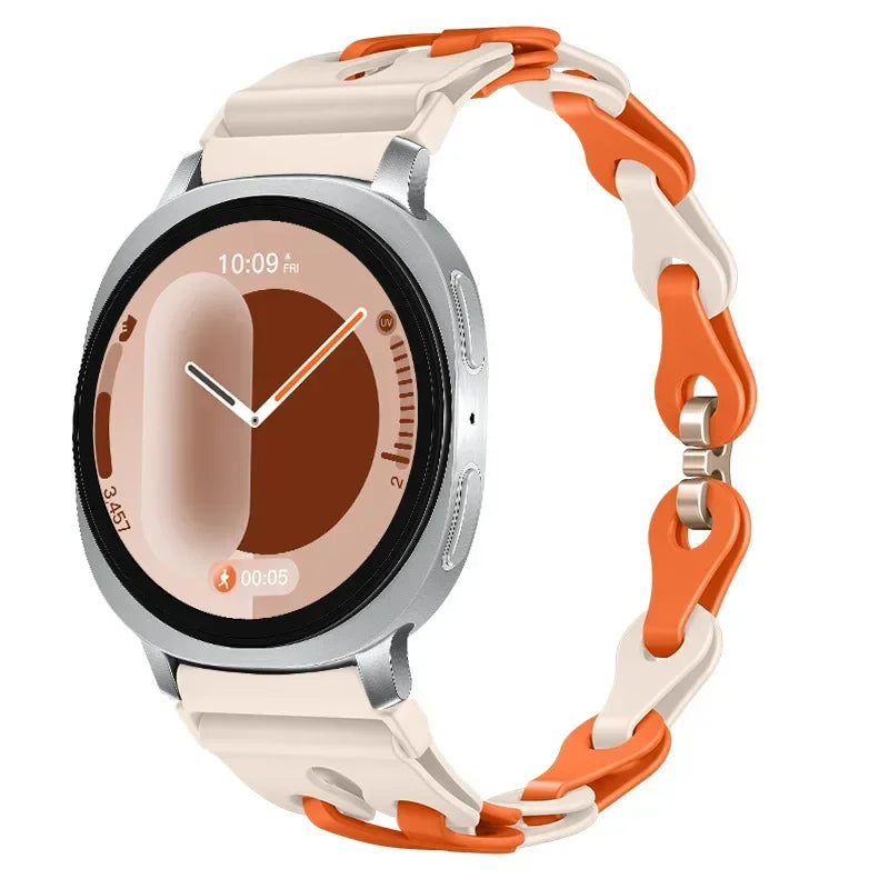 Samsung Galaxy Watch8, 9 & Ultra Silicone Chain Link Band