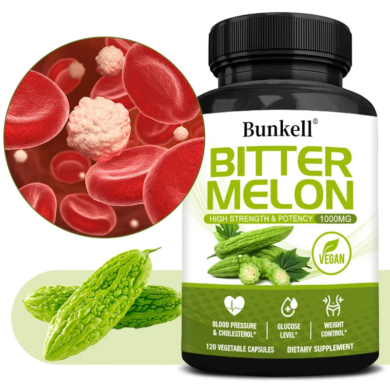 Bitter Melon Extract, Supports Blood Pressure, Weight Management, Balanced Blood Sugar Health & Circulation, 120 Capsules