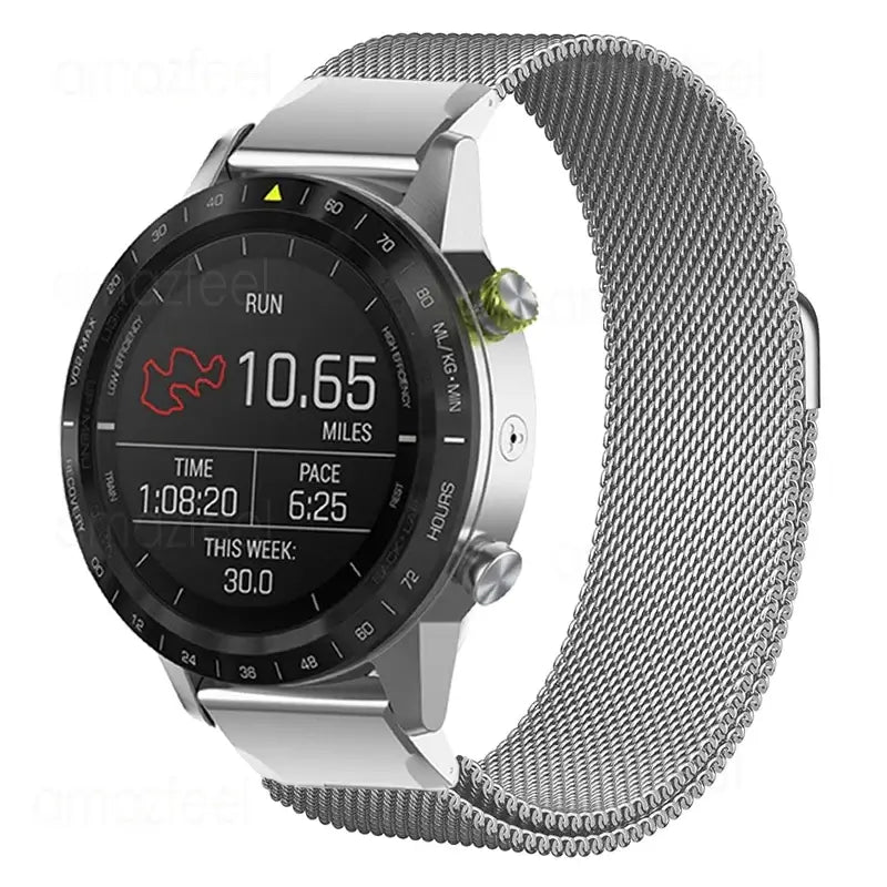 Garmin Stainless Steel Magnetic Strap - Durable QuickFit Band