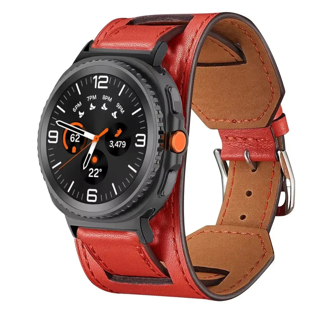 Samsung Galaxy Watch8, 9 & Ultra Leather Cuff Band
