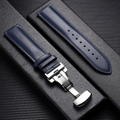 Samsung Galaxy Watch 7, 6, 5, 4 & FE Leather Band with Butterfly Clasp