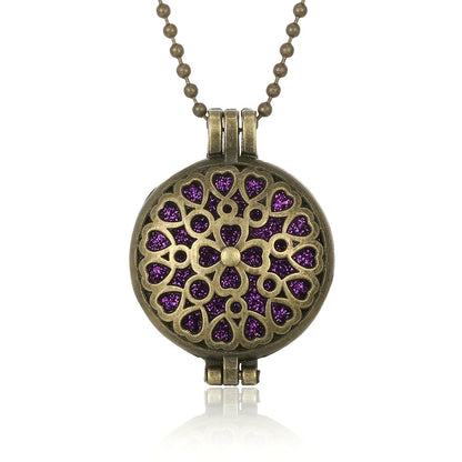 New Aromatherapy Diffuser Necklace Vintage Flower Butterfly Open Locket Aroma Pendant Perfume Essential Oil Diffuser Necklace