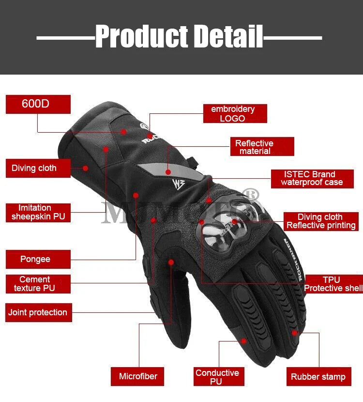 Winter Warm Gloves Touch Screen Waterproof Windproof