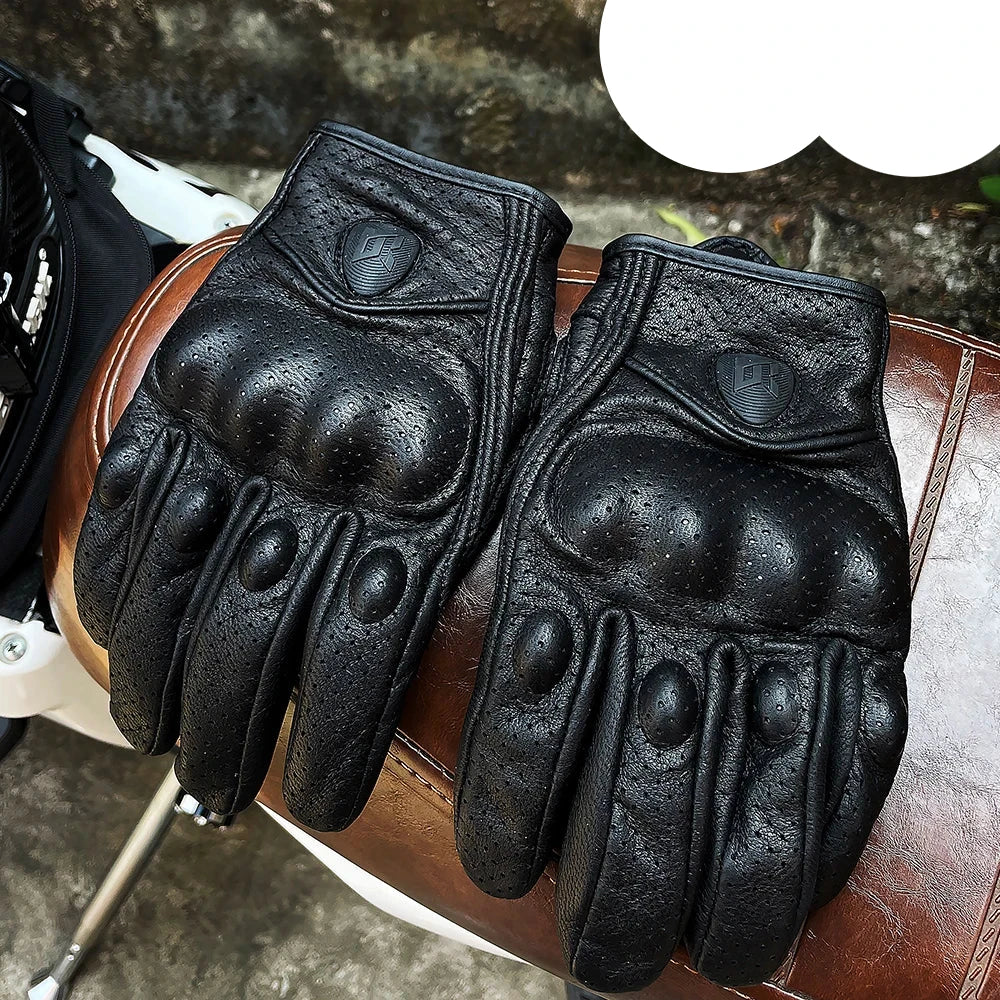 Leather Gloves Retro Biker