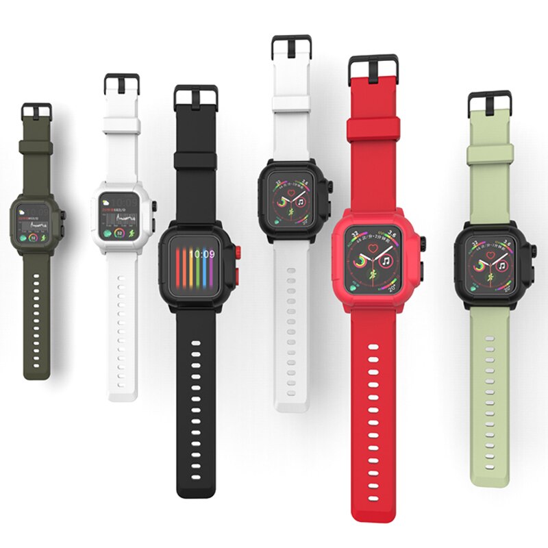 Silicone Band+Case For Apple Watch Strap