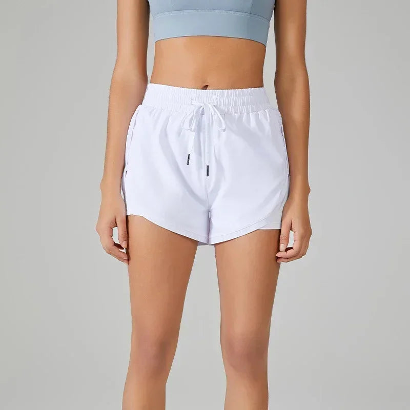 2-in-1 Women's Running Yoga Shorts with Compression Liner