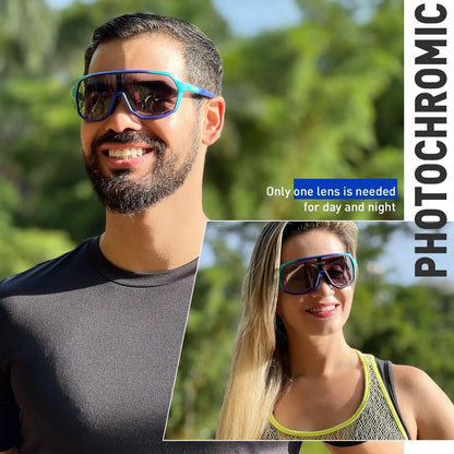 Scvcn-New Sunglasses Photochromic Cycling Glasses for Men Bicycle Mountain Bike Cycling Goggles UV400 MTB Polarized Road Women
