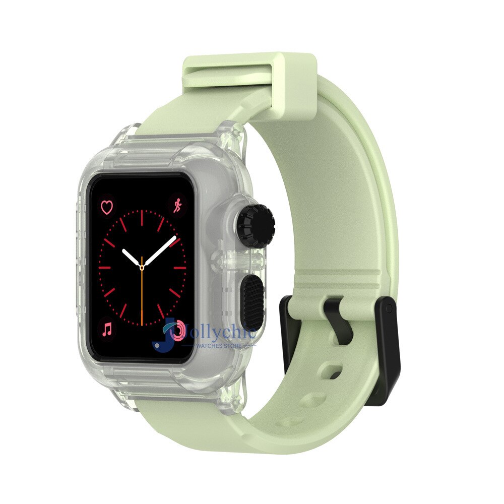 Silicone Band+Case For Apple Watch Strap