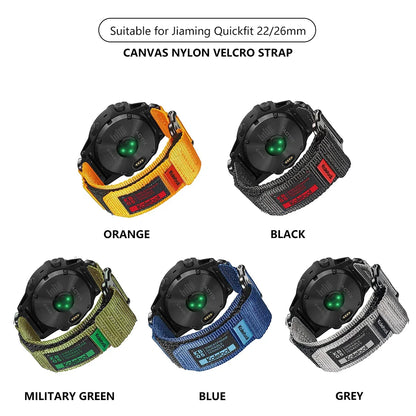 Garmin QuickFit 22/26mm Nylon Loop Band with Text Patch