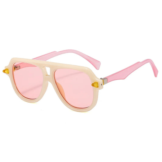 Double Bridges Pilot Sunglasses Women Retro Gradient Shades UV400 Trending Men Brand Designe Rivets Sun Glasses
