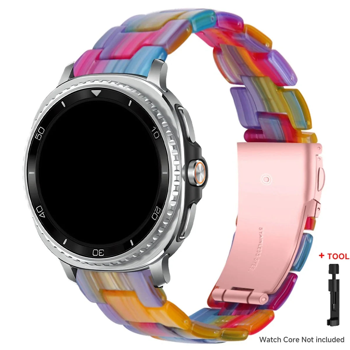 Samsung Galaxy Watch8, 9 & Ultra Resin Link Band, 40 Patterns