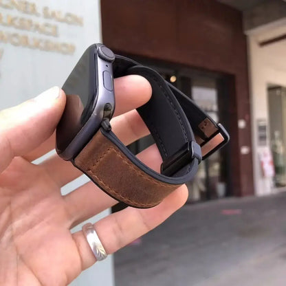 Apple Watch Genuine Leather Band - Stylish Magnetic Strap