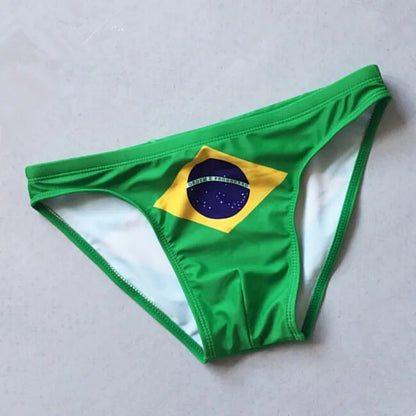 Brazil Flag Low Cut Swim Brief