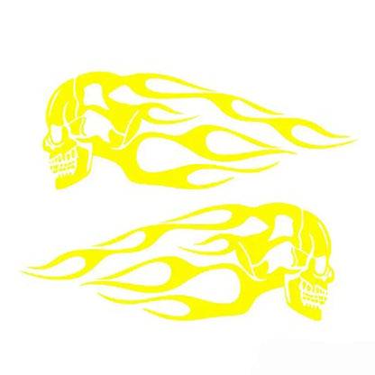 2Pcs/Set Flame Skulls Decals Motorcycle