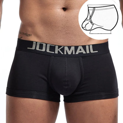 Jockmail Men's Sports Boxer Briefs Sexy Low Waist