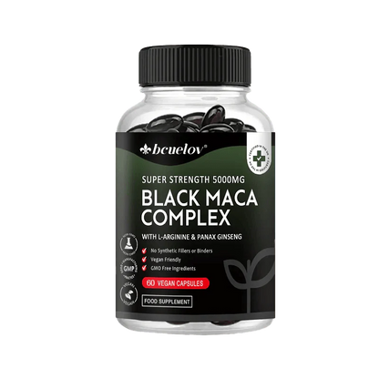 Black Maca & Ginseng Complex, Supports Energy, Muscle, Endurance, Mood, Focus, 120 Vegan Capsules