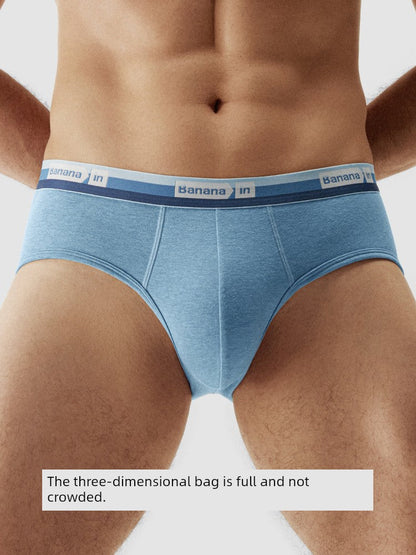 Banana Men’s Silver Briefs – Cotton Blend with Antibacterial Pouch Support