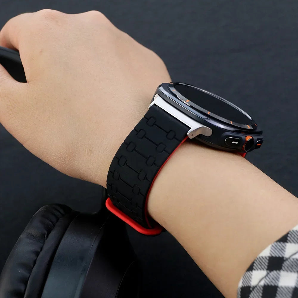 Samsung Galaxy Watch8, 9 & Ultra Two-Tone Magnetic Silicone Band