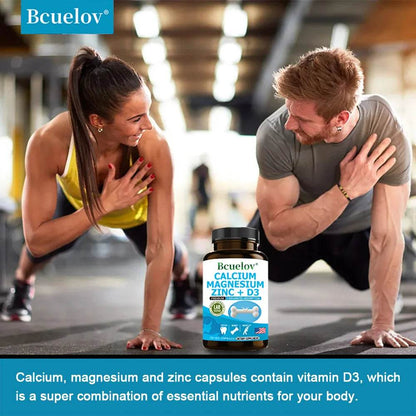 Calcium Magnesium Zinc Vitamin D3 Supplement, Helps Bones, Muscles and Nerve Function, Immune Function and Overall Health