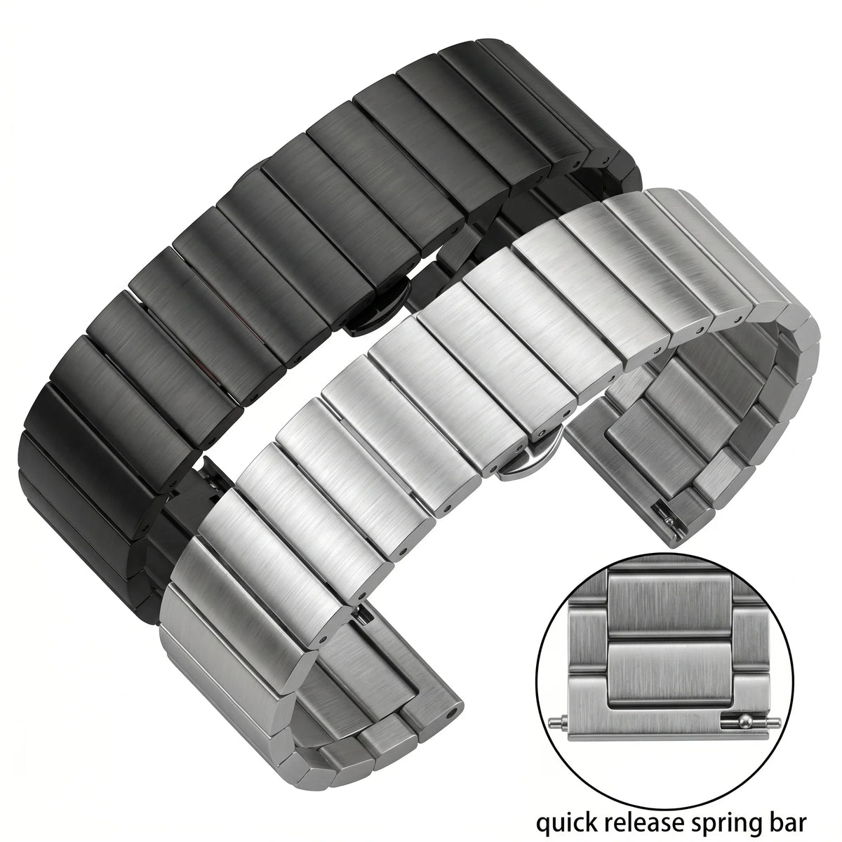 Samsung Galaxy Watch 7, 6, 5, 4 & FE Brushed Stainless Steel Bracelet