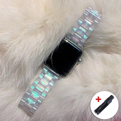 Resin Transparent Band for Apple Watch Series 11/10/9/8/7/6/5/4/ SE / Ultra 1/2/3