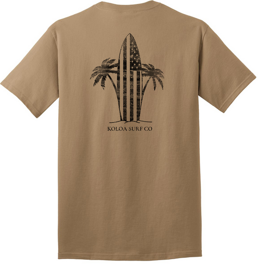 Koloa Retro USA Surfboard Heavyweight T-Shirt