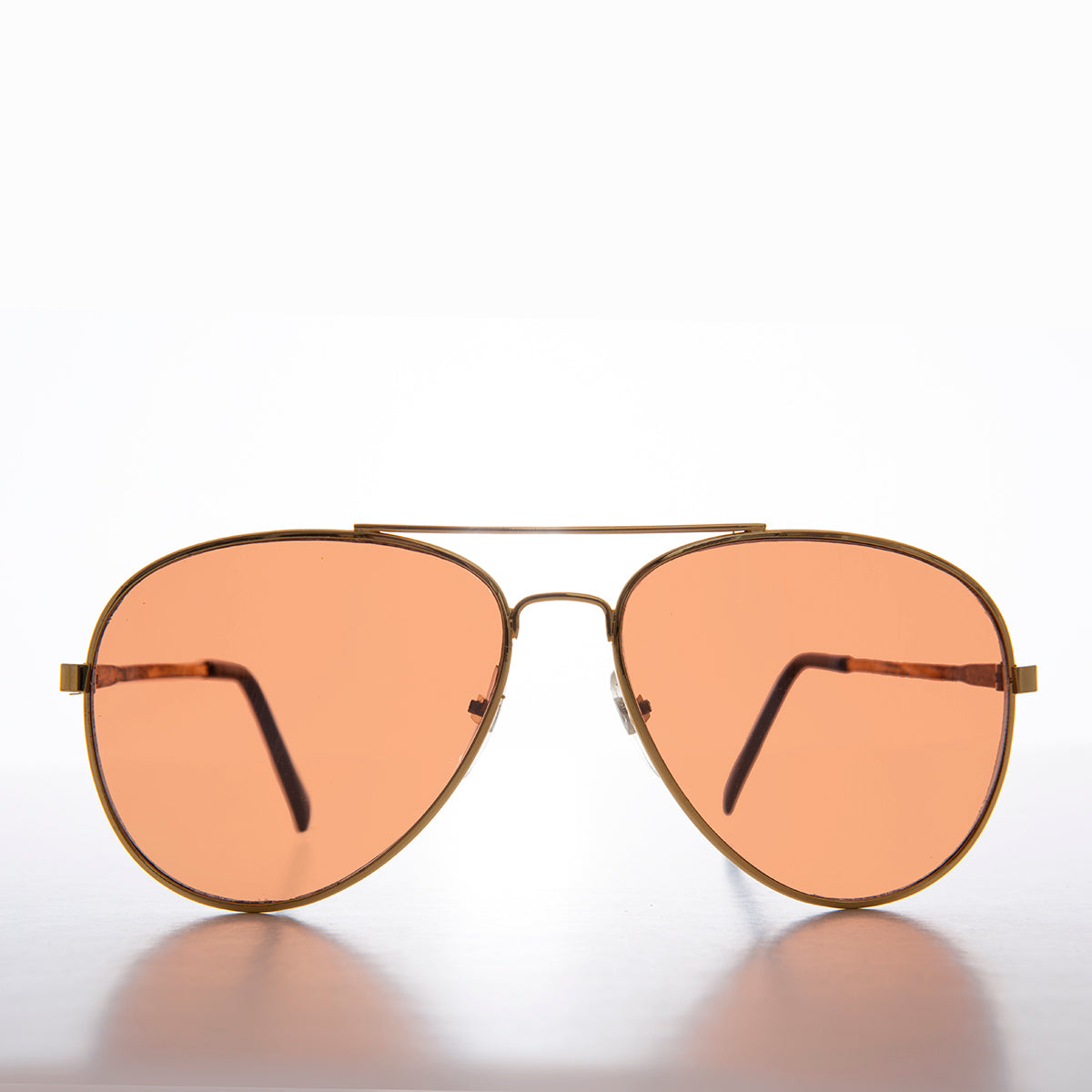Classic Metal Aviator Vintage Sunglasses with Copper Lenses - Sarge