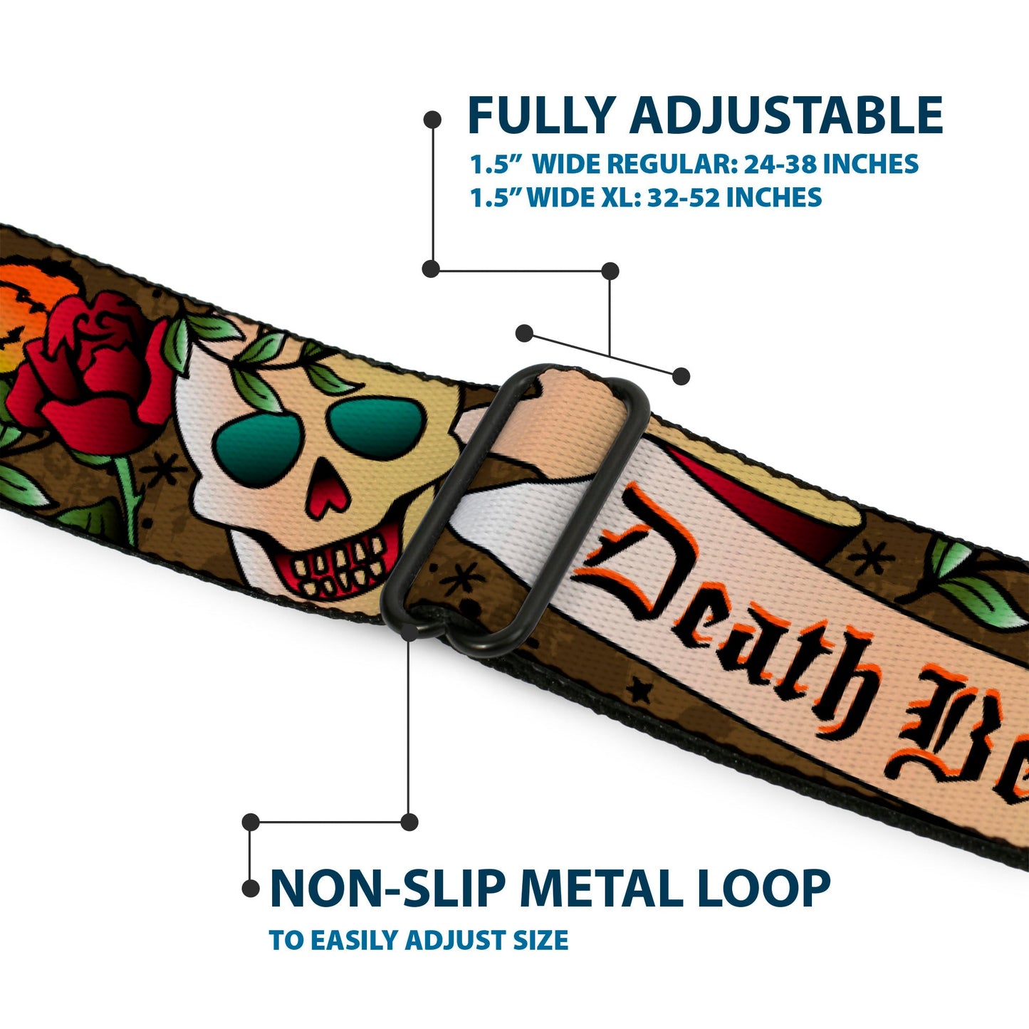 BD Wings Logo CLOSE-UP Full Color Black Silver Seatbelt Belt - Death Before Dishonor Olive Webbing