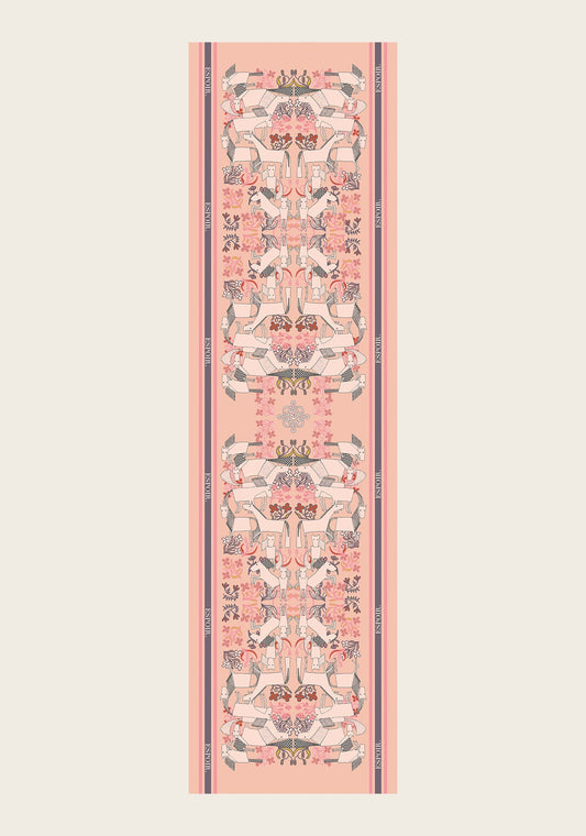  Maze on Peach Rectangular Scarf