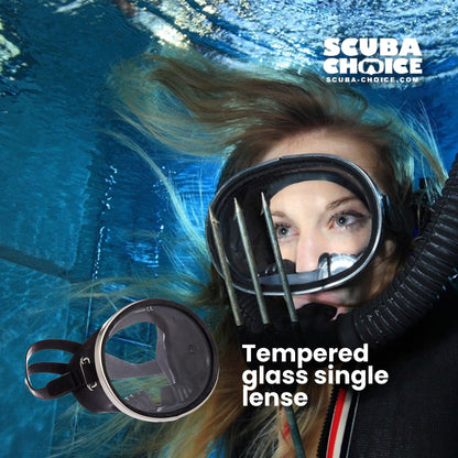 Spearfishing Free Dive Stainless Steel Oval Shape Classic Rubber Mask