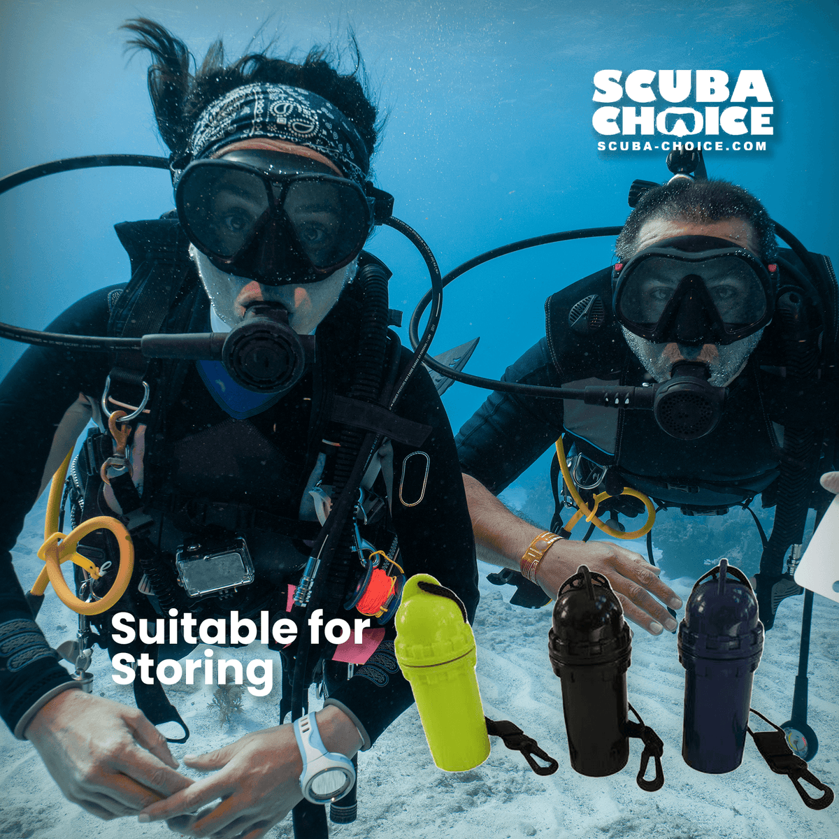 Scuba Diving Snorkeling Waterproof Cylindrical Dry Box with Clip