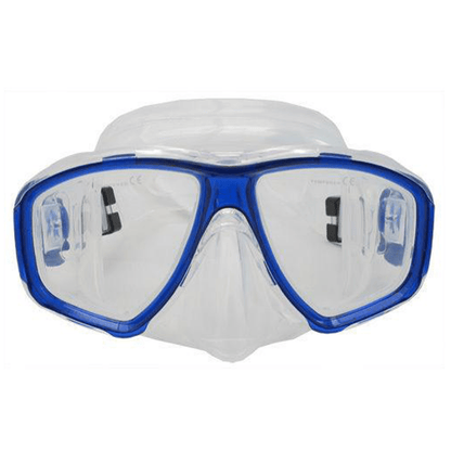 Palantic M36 Translucent Blue/Clear Silicone RX Farsighted Full Lenses Dive/Snorkeling Mask