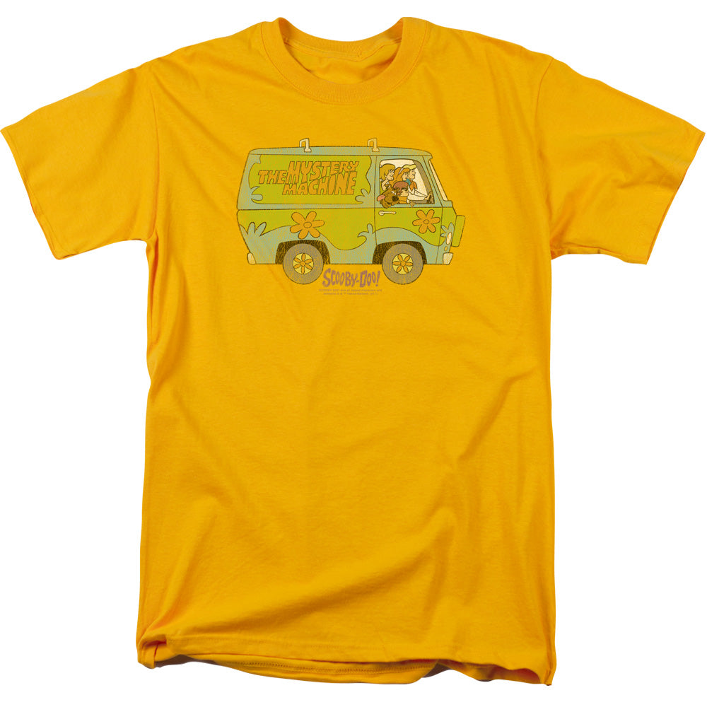 Scooby Doo The Mystery Machine Mens T Shirt Gold Officially Licensed