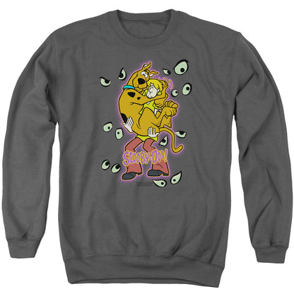 Scooby Doo Being Watched Mens Crewneck Sweatshirt Charcoal Officially Licensed