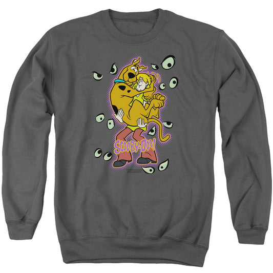 Scooby Doo Being Watched Mens Crewneck Sweatshirt Charcoal Officially Licensed