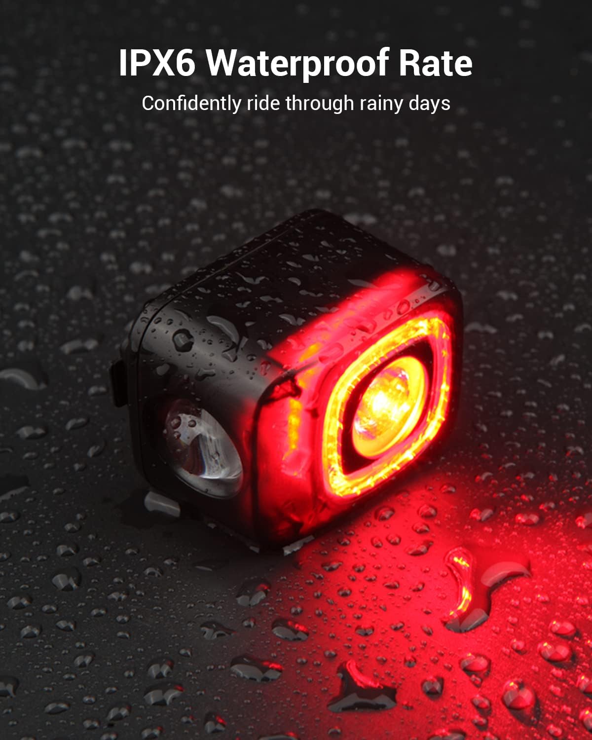 Magicshine SEEMEE 200 Rechargeable Bike Tail Lights,200 Lumens Max Output,360° Visibility Bicycle Lights, Smart Brake Sensor IPX6 Waterproof Rear Bike Lights 5 Modes for Road Urban Cyclists