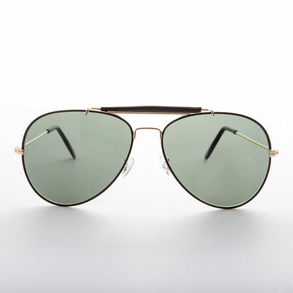 Gold Aviator Sunglass with Brow Bar - Selleck