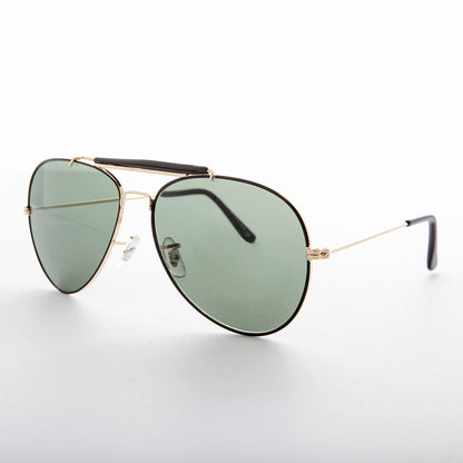 Gold Aviator Sunglass with Brow Bar - Selleck