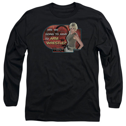 Sg1 Arm Wrestle Mens Long Sleeve Shirt Black Officially Licensed