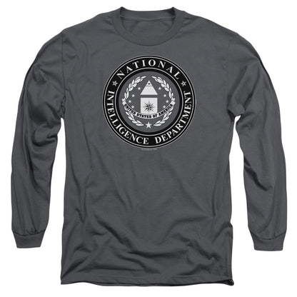 Sg1 Nid Logo Mens Long Sleeve Shirt Charcoal Officially Licensed