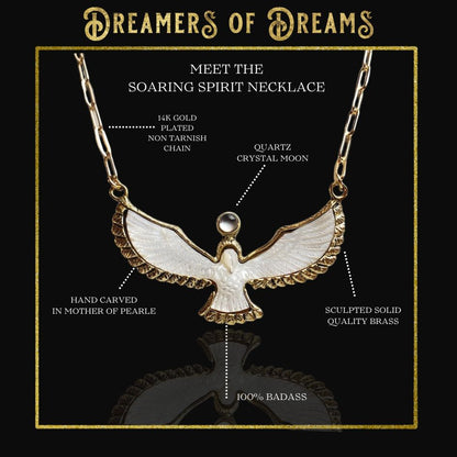 Soaring Spirit Shell Bird Necklace