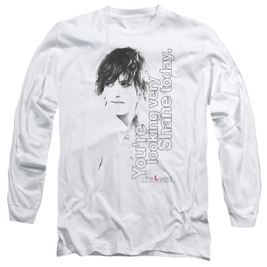 The L Word Looking Shane Today Mens Long Sleeve Shirt White Officially Licensed
