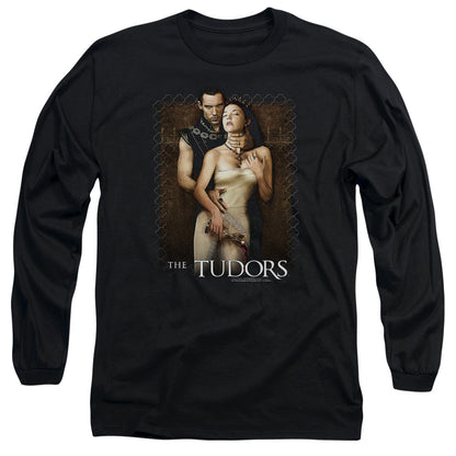 Tudors Spilt Wine Mens Long Sleeve Shirt Black Officially Licensed