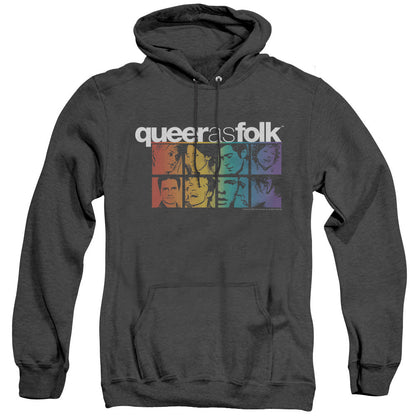 Queer As Folk Cast Mens Heather Hoodie Black Officially Licensed