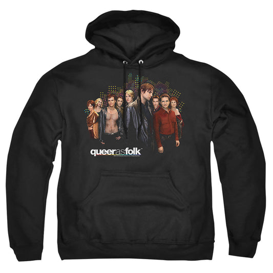 Queer As Folk Title Mens Hoodie Black Officially Licensed