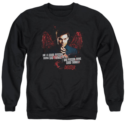 Dexter Good Bad Mens Crewneck Sweatshirt Black
