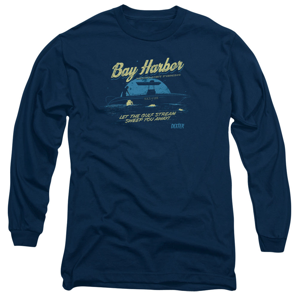 Dexter Moonlight Fishing Mens Long Sleeve Shirt Navy Officially Licensed