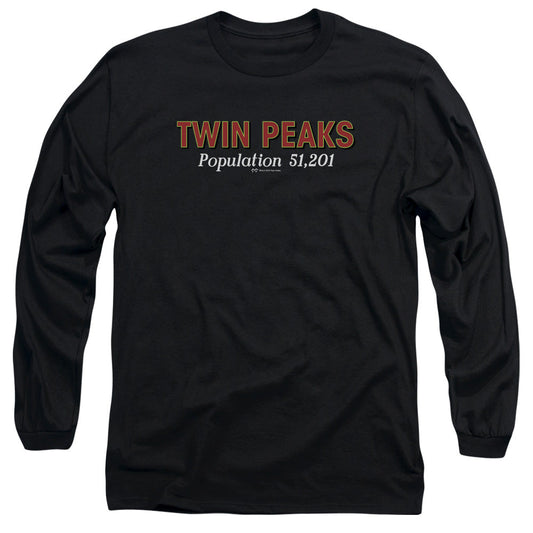 Twin Peaks Population Mens Long Sleeve Shirt Black Officially Licensed